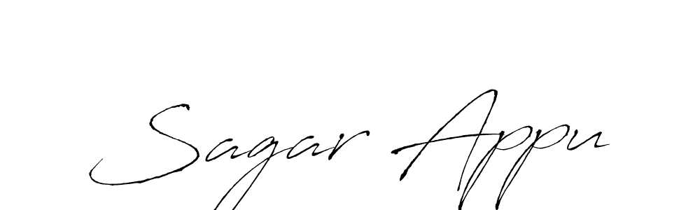 You can use this online signature creator to create a handwritten signature for the name Sagar Appu. This is the best online autograph maker. Sagar Appu signature style 6 images and pictures png