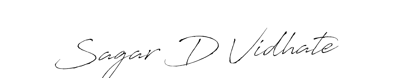 Design your own signature with our free online signature maker. With this signature software, you can create a handwritten (Antro_Vectra) signature for name Sagar D Vidhate. Sagar D Vidhate signature style 6 images and pictures png