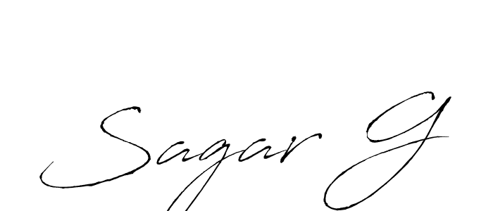 How to make Sagar G signature? Antro_Vectra is a professional autograph style. Create handwritten signature for Sagar G name. Sagar G signature style 6 images and pictures png