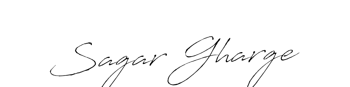 How to make Sagar Gharge name signature. Use Antro_Vectra style for creating short signs online. This is the latest handwritten sign. Sagar Gharge signature style 6 images and pictures png