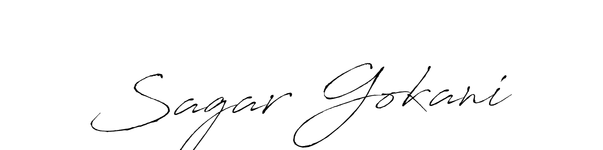 Make a beautiful signature design for name Sagar Gokani. With this signature (Antro_Vectra) style, you can create a handwritten signature for free. Sagar Gokani signature style 6 images and pictures png