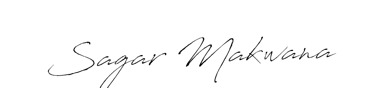How to make Sagar Makwana name signature. Use Antro_Vectra style for creating short signs online. This is the latest handwritten sign. Sagar Makwana signature style 6 images and pictures png