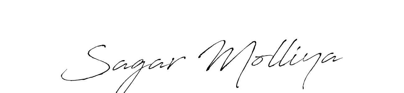 Make a beautiful signature design for name Sagar Molliya. With this signature (Antro_Vectra) style, you can create a handwritten signature for free. Sagar Molliya signature style 6 images and pictures png