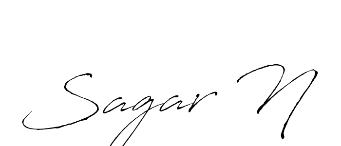 Sagar N stylish signature style. Best Handwritten Sign (Antro_Vectra) for my name. Handwritten Signature Collection Ideas for my name Sagar N. Sagar N signature style 6 images and pictures png