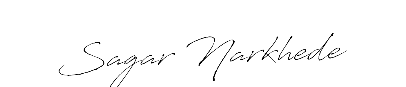 How to make Sagar Narkhede name signature. Use Antro_Vectra style for creating short signs online. This is the latest handwritten sign. Sagar Narkhede signature style 6 images and pictures png