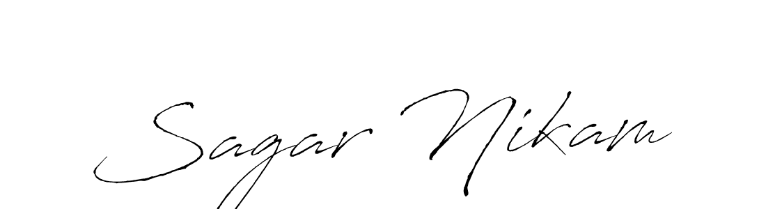 This is the best signature style for the Sagar Nikam name. Also you like these signature font (Antro_Vectra). Mix name signature. Sagar Nikam signature style 6 images and pictures png