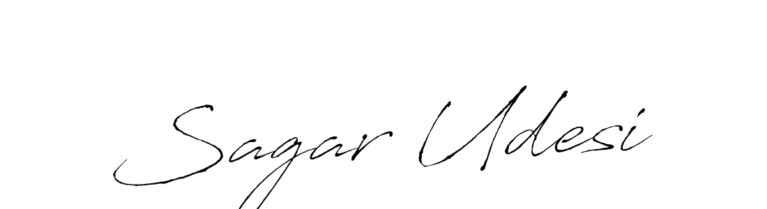 Make a beautiful signature design for name Sagar Udesi. With this signature (Antro_Vectra) style, you can create a handwritten signature for free. Sagar Udesi signature style 6 images and pictures png