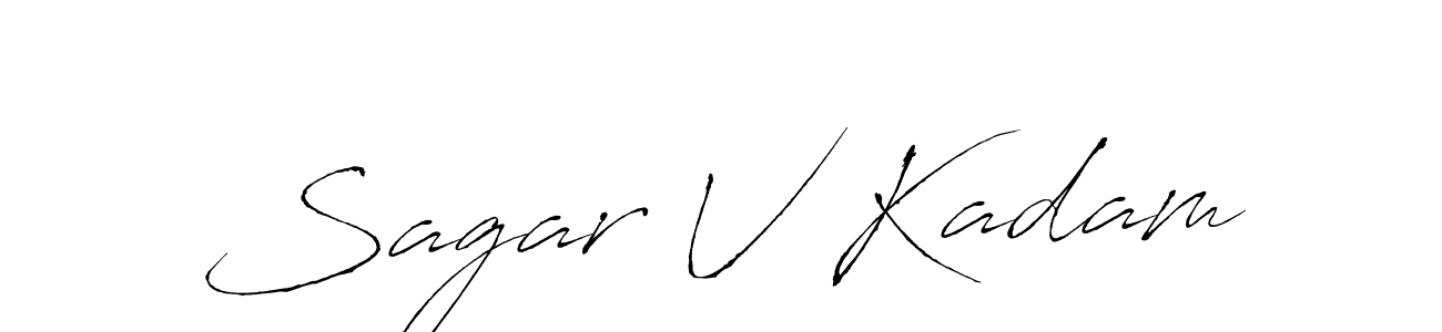 The best way (Antro_Vectra) to make a short signature is to pick only two or three words in your name. The name Sagar V Kadam include a total of six letters. For converting this name. Sagar V Kadam signature style 6 images and pictures png