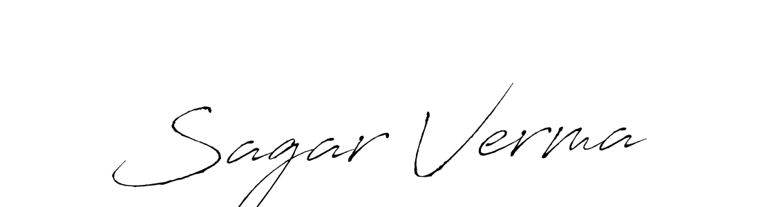 How to make Sagar Verma name signature. Use Antro_Vectra style for creating short signs online. This is the latest handwritten sign. Sagar Verma signature style 6 images and pictures png