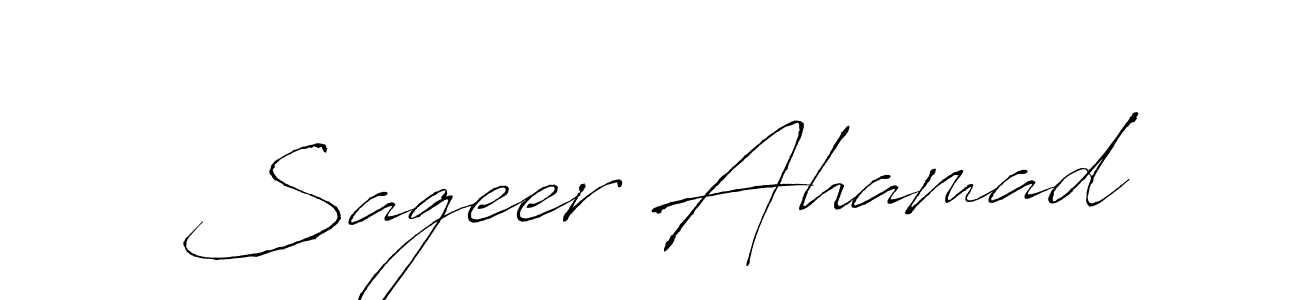 How to make Sageer Ahamad signature? Antro_Vectra is a professional autograph style. Create handwritten signature for Sageer Ahamad name. Sageer Ahamad signature style 6 images and pictures png