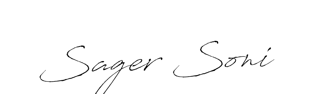 Design your own signature with our free online signature maker. With this signature software, you can create a handwritten (Antro_Vectra) signature for name Sager Soni. Sager Soni signature style 6 images and pictures png