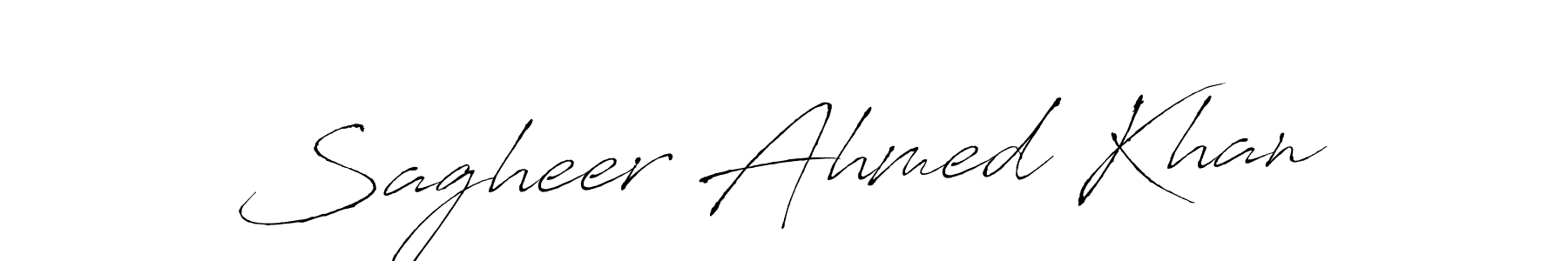 Sagheer Ahmed Khan stylish signature style. Best Handwritten Sign (Antro_Vectra) for my name. Handwritten Signature Collection Ideas for my name Sagheer Ahmed Khan. Sagheer Ahmed Khan signature style 6 images and pictures png