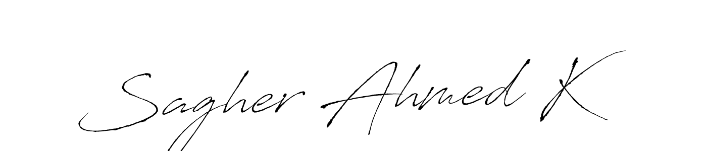 Design your own signature with our free online signature maker. With this signature software, you can create a handwritten (Antro_Vectra) signature for name Sagher Ahmed K. Sagher Ahmed K signature style 6 images and pictures png