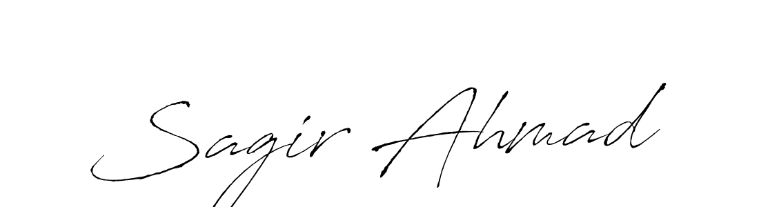 How to make Sagir Ahmad name signature. Use Antro_Vectra style for creating short signs online. This is the latest handwritten sign. Sagir Ahmad signature style 6 images and pictures png