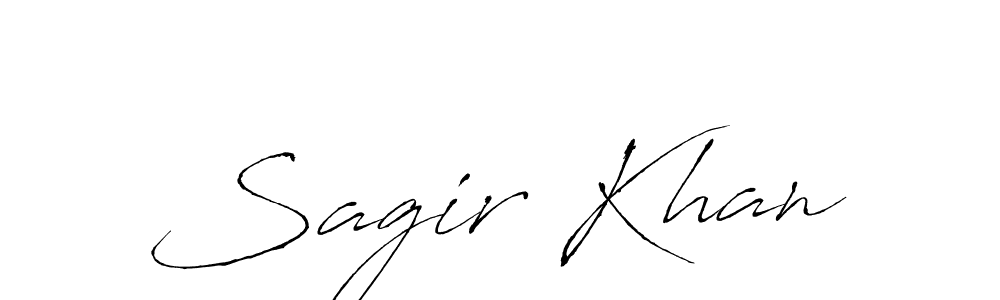 Make a beautiful signature design for name Sagir Khan. With this signature (Antro_Vectra) style, you can create a handwritten signature for free. Sagir Khan signature style 6 images and pictures png