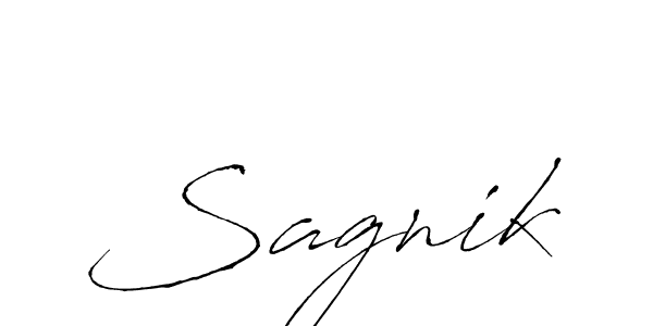 Use a signature maker to create a handwritten signature online. With this signature software, you can design (Antro_Vectra) your own signature for name Sagnik. Sagnik signature style 6 images and pictures png