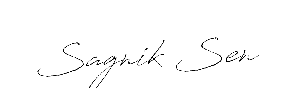 The best way (Antro_Vectra) to make a short signature is to pick only two or three words in your name. The name Sagnik Sen include a total of six letters. For converting this name. Sagnik Sen signature style 6 images and pictures png