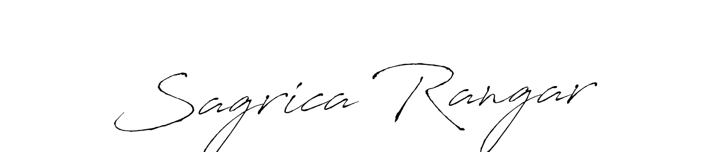 How to make Sagrica Rangar name signature. Use Antro_Vectra style for creating short signs online. This is the latest handwritten sign. Sagrica Rangar signature style 6 images and pictures png