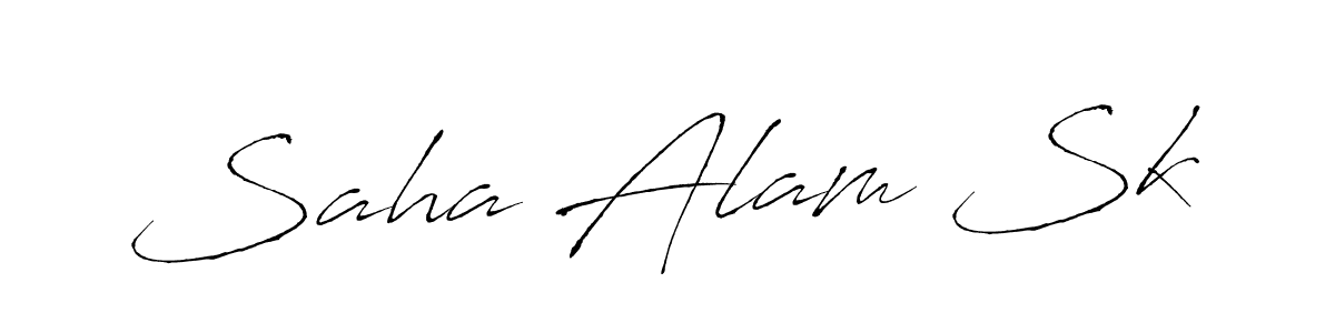 Make a beautiful signature design for name Saha Alam Sk. With this signature (Antro_Vectra) style, you can create a handwritten signature for free. Saha Alam Sk signature style 6 images and pictures png