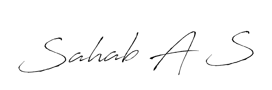 Make a beautiful signature design for name Sahab A S. With this signature (Antro_Vectra) style, you can create a handwritten signature for free. Sahab A S signature style 6 images and pictures png