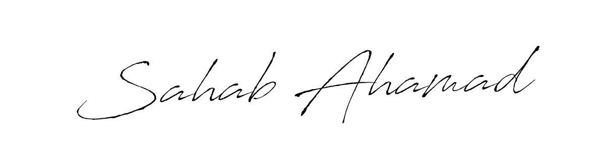 The best way (Antro_Vectra) to make a short signature is to pick only two or three words in your name. The name Sahab Ahamad include a total of six letters. For converting this name. Sahab Ahamad signature style 6 images and pictures png