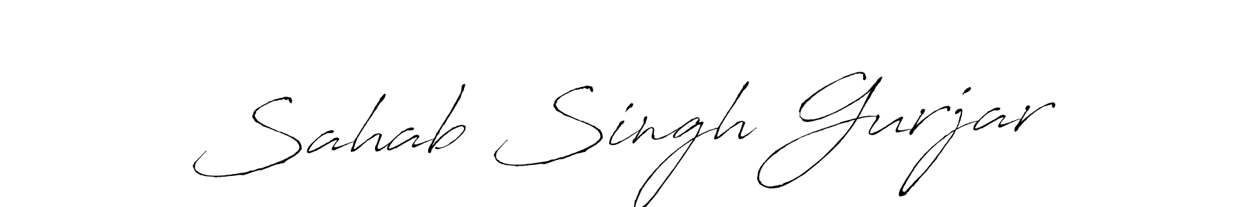 You should practise on your own different ways (Antro_Vectra) to write your name (Sahab Singh Gurjar) in signature. don't let someone else do it for you. Sahab Singh Gurjar signature style 6 images and pictures png