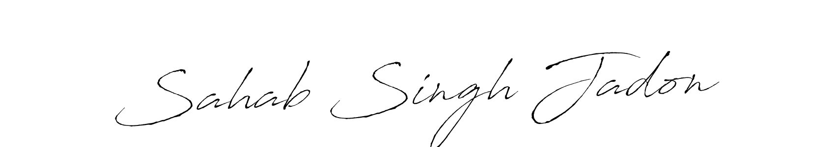 if you are searching for the best signature style for your name Sahab Singh Jadon. so please give up your signature search. here we have designed multiple signature styles  using Antro_Vectra. Sahab Singh Jadon signature style 6 images and pictures png