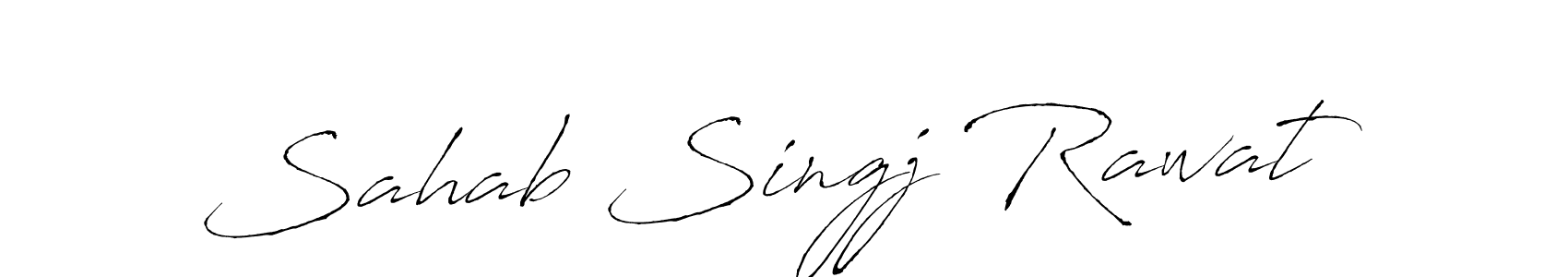 How to make Sahab Singj Rawat name signature. Use Antro_Vectra style for creating short signs online. This is the latest handwritten sign. Sahab Singj Rawat signature style 6 images and pictures png