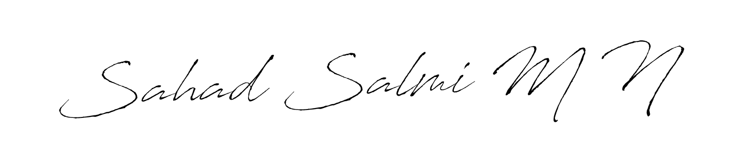 You should practise on your own different ways (Antro_Vectra) to write your name (Sahad Salmi M N) in signature. don't let someone else do it for you. Sahad Salmi M N signature style 6 images and pictures png