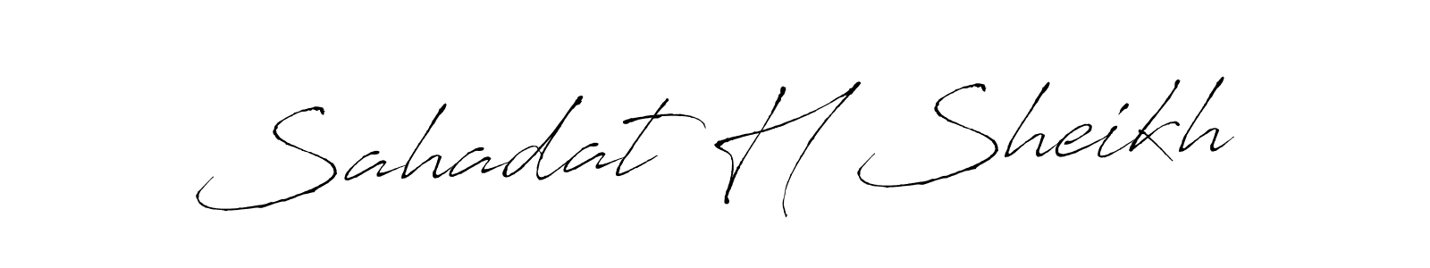 Design your own signature with our free online signature maker. With this signature software, you can create a handwritten (Antro_Vectra) signature for name Sahadat H Sheikh. Sahadat H Sheikh signature style 6 images and pictures png