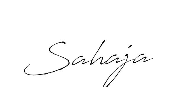 Use a signature maker to create a handwritten signature online. With this signature software, you can design (Antro_Vectra) your own signature for name Sahaja. Sahaja signature style 6 images and pictures png