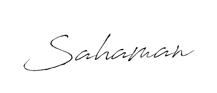 How to make Sahaman signature? Antro_Vectra is a professional autograph style. Create handwritten signature for Sahaman name. Sahaman signature style 6 images and pictures png