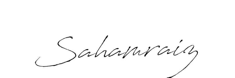 Design your own signature with our free online signature maker. With this signature software, you can create a handwritten (Antro_Vectra) signature for name Sahamraiz. Sahamraiz signature style 6 images and pictures png