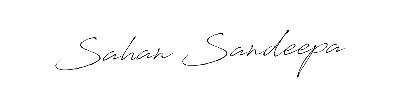 The best way (Antro_Vectra) to make a short signature is to pick only two or three words in your name. The name Sahan Sandeepa include a total of six letters. For converting this name. Sahan Sandeepa signature style 6 images and pictures png
