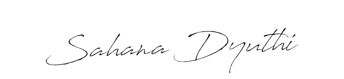 Make a beautiful signature design for name Sahana Dyuthi. With this signature (Antro_Vectra) style, you can create a handwritten signature for free. Sahana Dyuthi signature style 6 images and pictures png