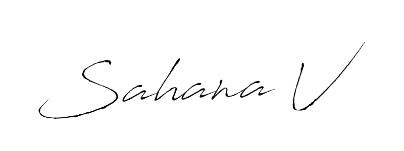 You should practise on your own different ways (Antro_Vectra) to write your name (Sahana V) in signature. don't let someone else do it for you. Sahana V signature style 6 images and pictures png