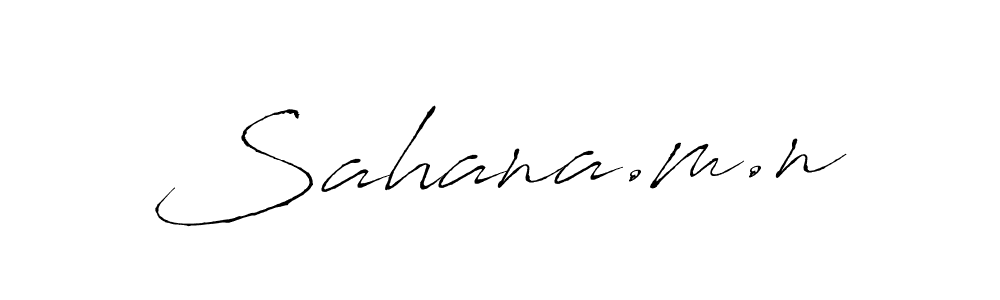 How to make Sahana.m.n name signature. Use Antro_Vectra style for creating short signs online. This is the latest handwritten sign. Sahana.m.n signature style 6 images and pictures png