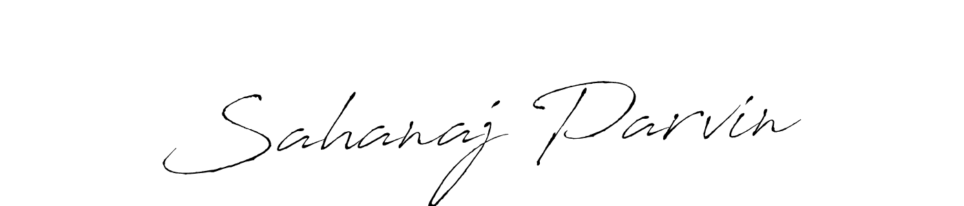 How to make Sahanaj Parvin name signature. Use Antro_Vectra style for creating short signs online. This is the latest handwritten sign. Sahanaj Parvin signature style 6 images and pictures png