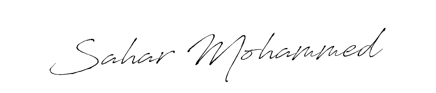 Make a beautiful signature design for name Sahar Mohammed. With this signature (Antro_Vectra) style, you can create a handwritten signature for free. Sahar Mohammed signature style 6 images and pictures png