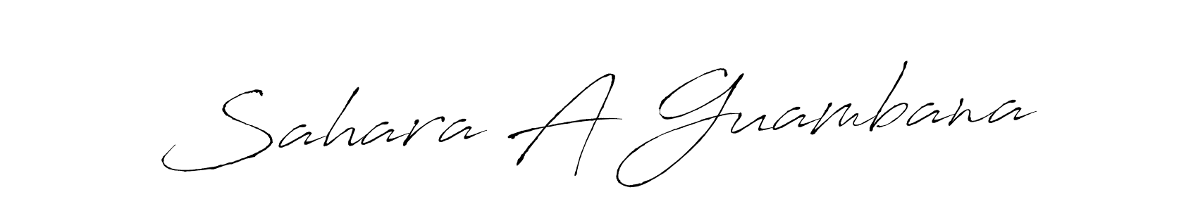 Also we have Sahara A Guambana name is the best signature style. Create professional handwritten signature collection using Antro_Vectra autograph style. Sahara A Guambana signature style 6 images and pictures png