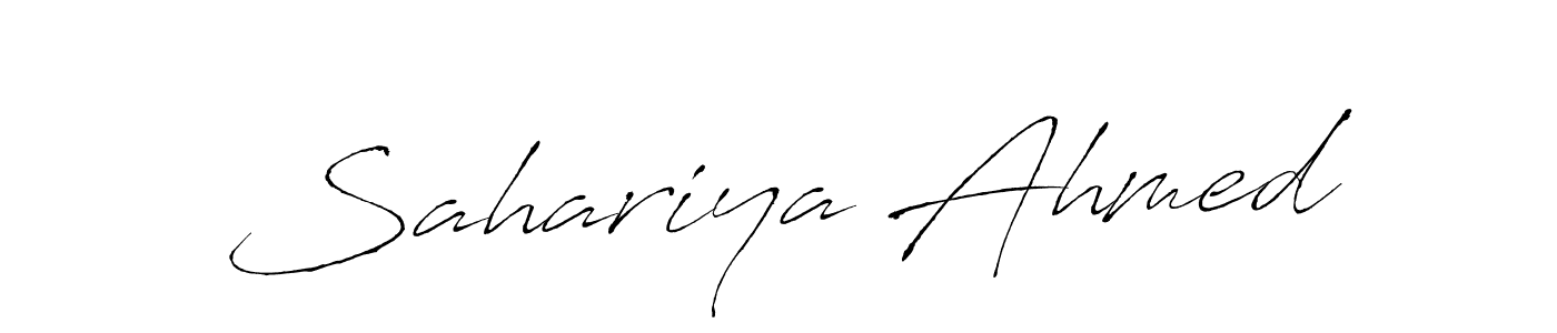 Make a beautiful signature design for name Sahariya Ahmed. With this signature (Antro_Vectra) style, you can create a handwritten signature for free. Sahariya Ahmed signature style 6 images and pictures png