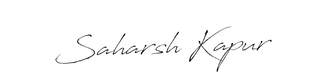 How to make Saharsh Kapur name signature. Use Antro_Vectra style for creating short signs online. This is the latest handwritten sign. Saharsh Kapur signature style 6 images and pictures png