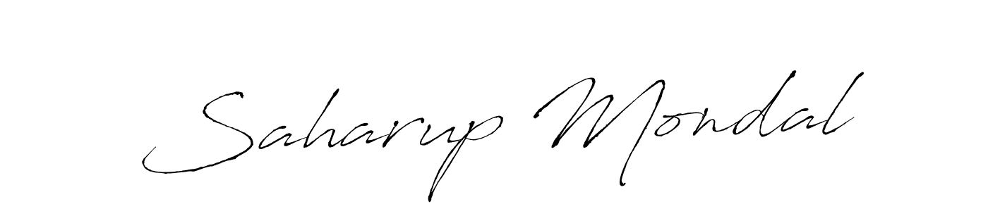 How to make Saharup Mondal name signature. Use Antro_Vectra style for creating short signs online. This is the latest handwritten sign. Saharup Mondal signature style 6 images and pictures png