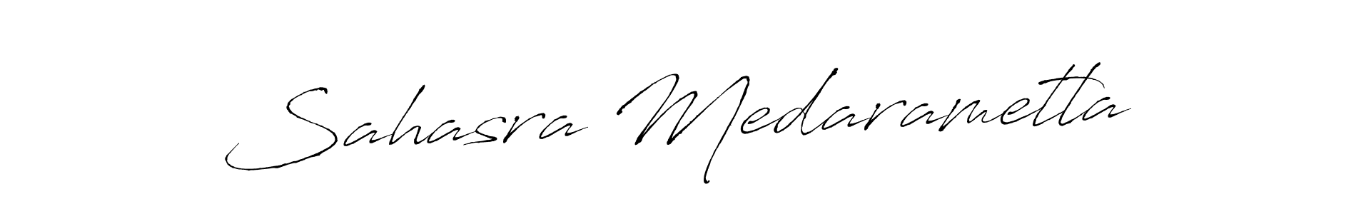 Also You can easily find your signature by using the search form. We will create Sahasra Medarametla name handwritten signature images for you free of cost using Antro_Vectra sign style. Sahasra Medarametla signature style 6 images and pictures png