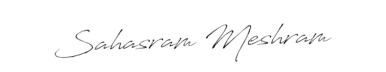 How to make Sahasram Meshram name signature. Use Antro_Vectra style for creating short signs online. This is the latest handwritten sign. Sahasram Meshram signature style 6 images and pictures png