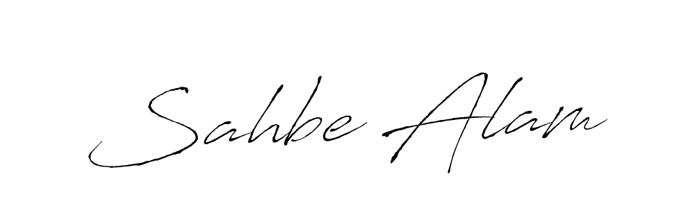 Make a beautiful signature design for name Sahbe Alam. With this signature (Antro_Vectra) style, you can create a handwritten signature for free. Sahbe Alam signature style 6 images and pictures png