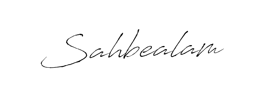 How to make Sahbealam name signature. Use Antro_Vectra style for creating short signs online. This is the latest handwritten sign. Sahbealam signature style 6 images and pictures png