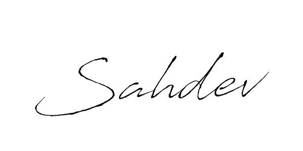 Use a signature maker to create a handwritten signature online. With this signature software, you can design (Antro_Vectra) your own signature for name Sahdev. Sahdev signature style 6 images and pictures png