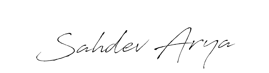 The best way (Antro_Vectra) to make a short signature is to pick only two or three words in your name. The name Sahdev Arya include a total of six letters. For converting this name. Sahdev Arya signature style 6 images and pictures png