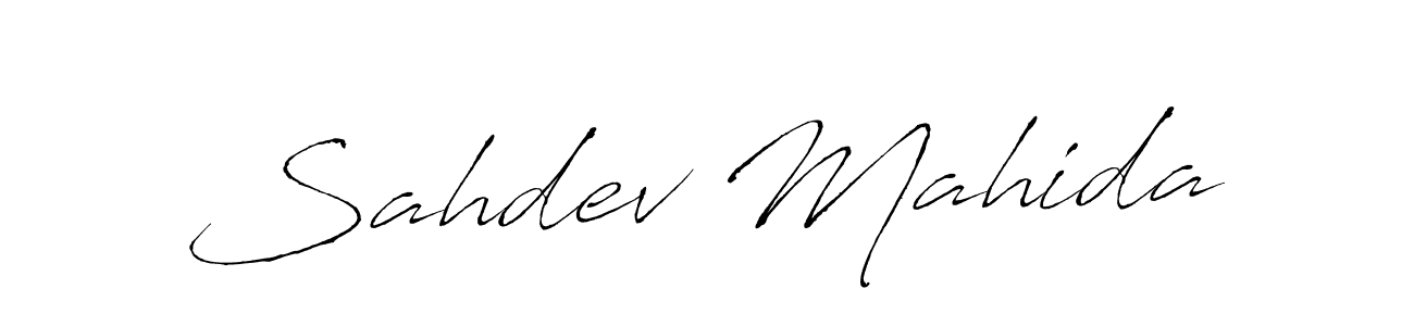 You should practise on your own different ways (Antro_Vectra) to write your name (Sahdev Mahida) in signature. don't let someone else do it for you. Sahdev Mahida signature style 6 images and pictures png